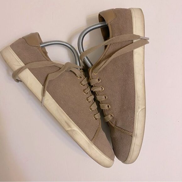 Vionic BRINLEY CASUAL SNEAKER beige tan suede lace up comfort ortho shoes 9 - Picture 5 of 9